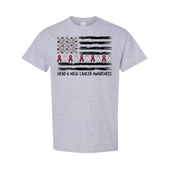 Inktastic Head and Neck Cancer Awareness Flag and Ribbon T-Shirt