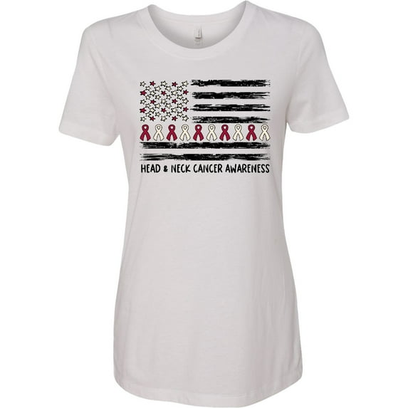 Inktastic Head and Neck Cancer Awareness Flag and Ribbon Women's T-Shirt