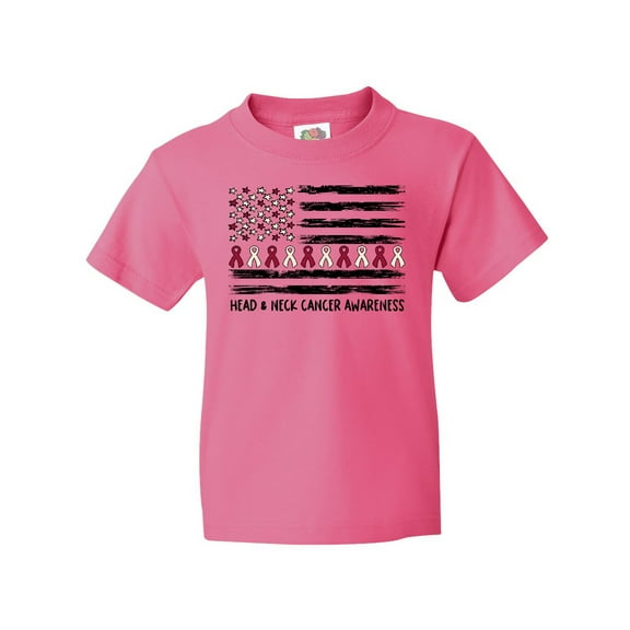 Inktastic Head and Neck Cancer Awareness- Flag and Ribbon Youth T-Shirt