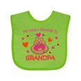 thumbnail image 1 of Inktastic Heart Belongs to Grandpa Girls Baby Bib, 1 of 4