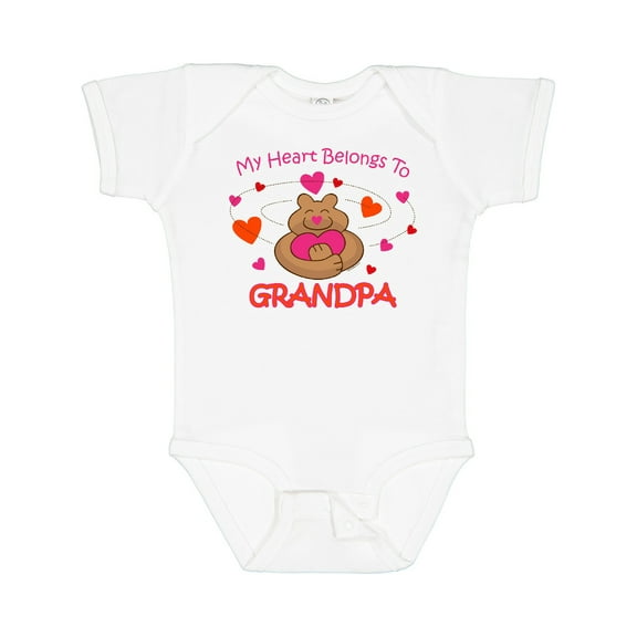 Inktastic Heart Belongs to Grandpa Girls Baby Bodysuit