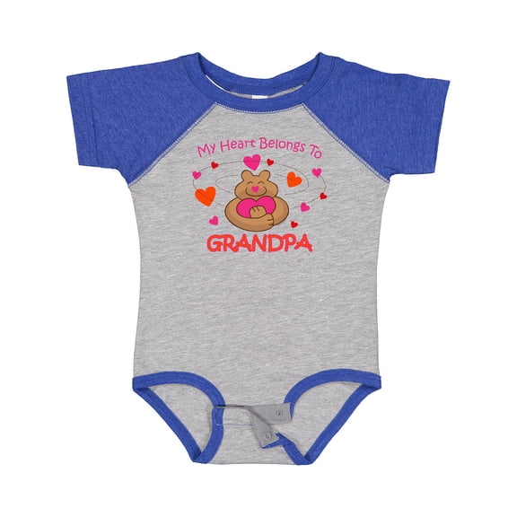 Inktastic Heart Belongs to Grandpa Girls Baby Bodysuit
