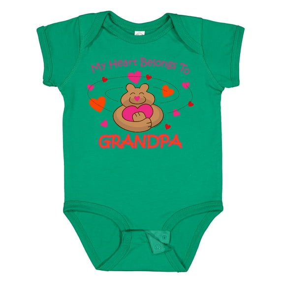 Inktastic Heart Belongs to Grandpa Girls Baby Bodysuit