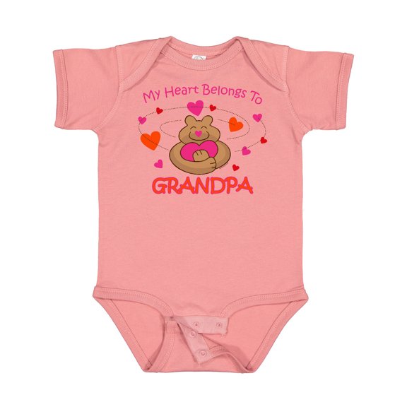 Inktastic Heart Belongs to Grandpa Girls Baby Bodysuit
