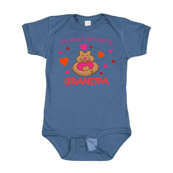 Inktastic Heart Belongs to Grandpa Girls Baby Bodysuit