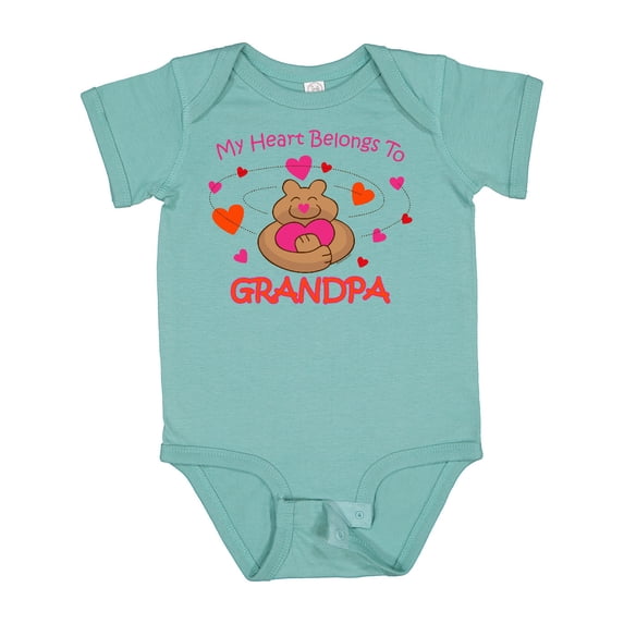Inktastic Heart Belongs to Grandpa Girls Baby Bodysuit