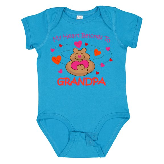 Inktastic Heart Belongs to Grandpa Girls Baby Bodysuit