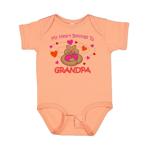Inktastic Heart Belongs to Grandpa Girls Baby Bodysuit