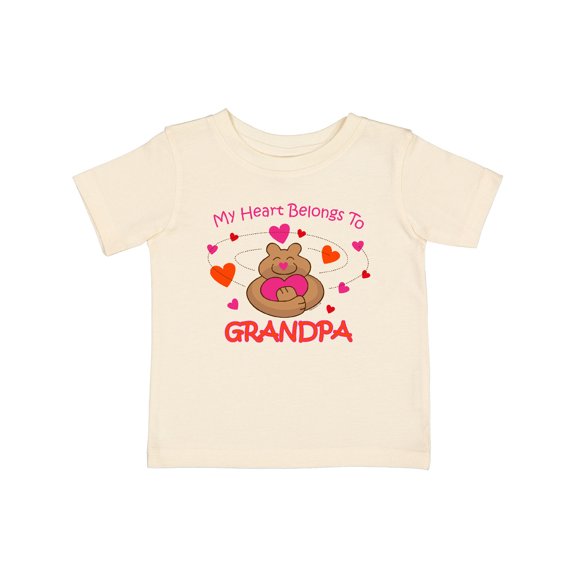 Inktastic Heart Belongs to Grandpa Girls Baby T-Shirt