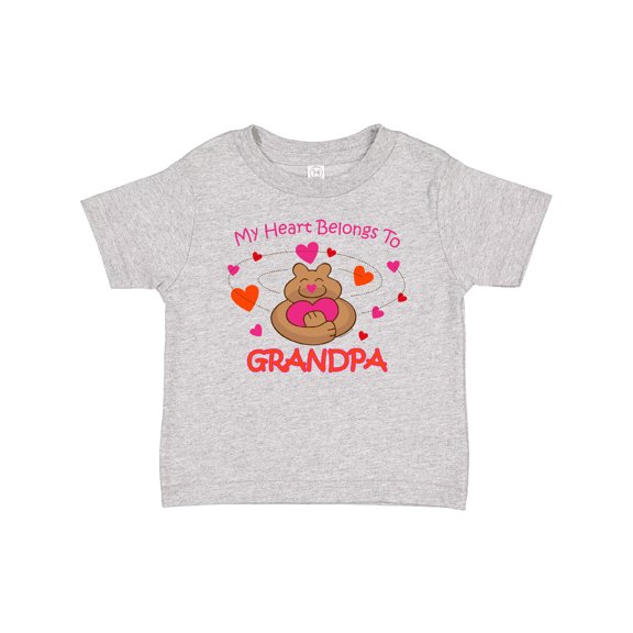 Inktastic Heart Belongs to Grandpa Girls Baby T-Shirt