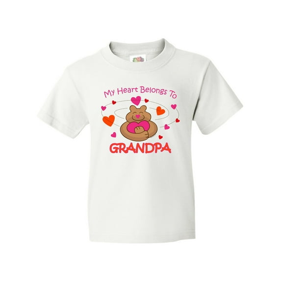 Inktastic Heart Belongs to Grandpa Youth T-Shirt