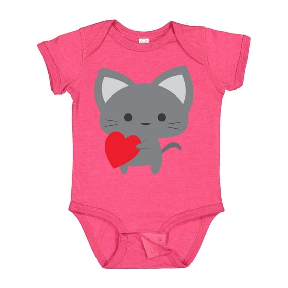 Inktastic Heart Cat Boys or Girls Baby Bodysuit