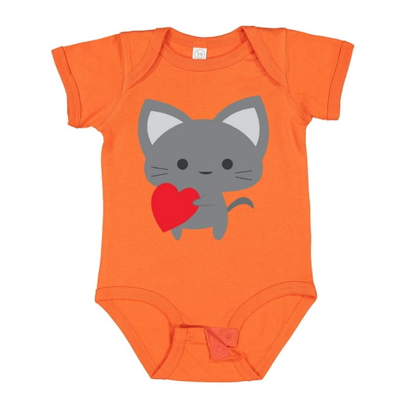 Inktastic Heart Cat Boys or Girls Baby Bodysuit