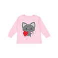 thumbnail image 1 of Inktastic Heart Cat Boys or Girls Long Sleeve Toddler T-Shirt, 1 of 5