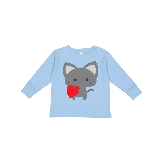 Inktastic Heart Cat Boys or Girls Long Sleeve Toddler T-Shirt