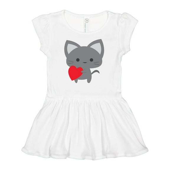 Inktastic Heart Cat Girls Baby Dress