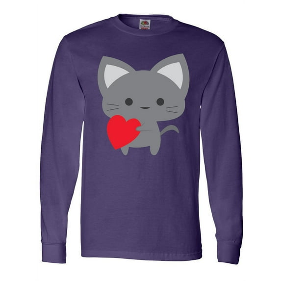 Inktastic Heart Cat Long Sleeve T-Shirt