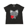thumbnail image 1 of Inktastic Heart Cat Women's Plus Size T-Shirt, 1 of 5