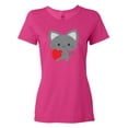 thumbnail image 1 of Inktastic Heart Cat Women's T-Shirt, 1 of 5