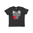 thumbnail image 1 of Inktastic Heart Cat Youth T-Shirt, 1 of 5