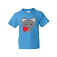 thumbnail image 1 of Inktastic Heart Cat Youth T-Shirt, 1 of 5