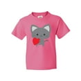 thumbnail image 1 of Inktastic Heart Cat Youth T-Shirt, 1 of 5