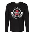 thumbnail image 1 of Inktastic Heart Health Awareness Month February with Red Ribbon Badge Long Sleeve T-Shirt, 1 of 5