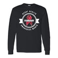 thumbnail image 1 of Inktastic Heart Health Awareness Month February with Red Ribbon Badge Long Sleeve T-Shirt, 1 of 5