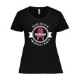 thumbnail image 1 of Inktastic Heart Health Awareness Month February with Red Ribbon Badge Women's Plus Size T-Shirt, 1 of 5
