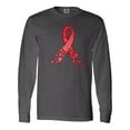 thumbnail image 1 of Inktastic Heart Health Awareness Red Ribbon Made of Hearts Long Sleeve T-Shirt, 1 of 5