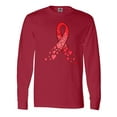thumbnail image 1 of Inktastic Heart Health Awareness Red Ribbon Made of Hearts Long Sleeve T-Shirt, 1 of 5