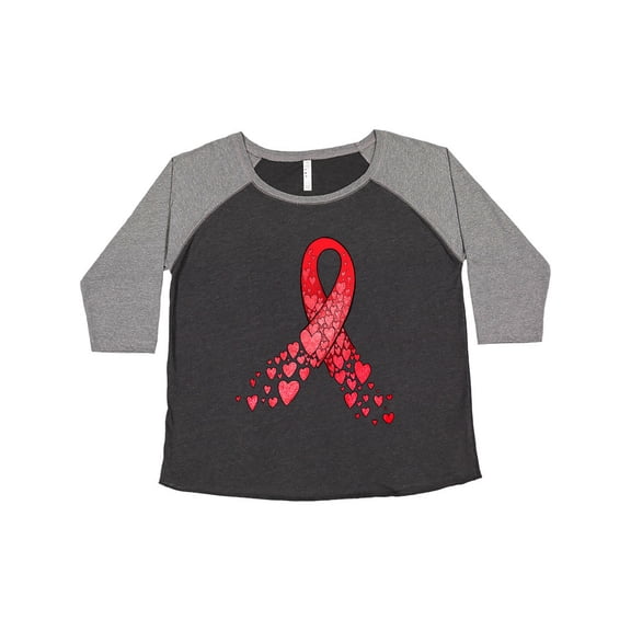 Inktastic Heart Health Awareness Red Ribbon Made of Hearts Women's Plus Size T-Shirt