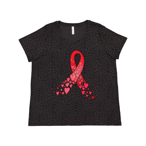 Inktastic Heart Health Awareness Red Ribbon Made of Hearts Women's Plus Size T-Shirt