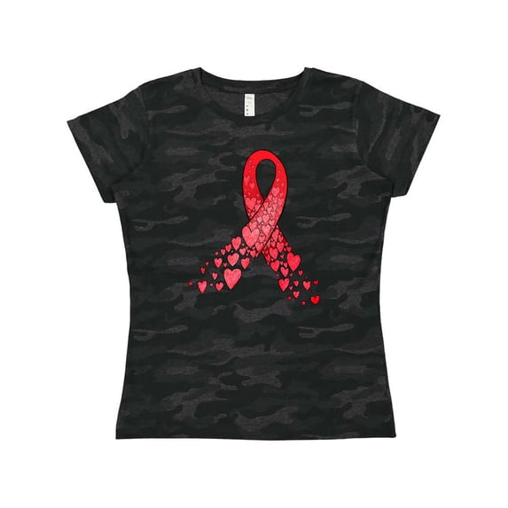 Inktastic Heart Health Awareness Red Ribbon Made of Hearts Women's T-Shirt