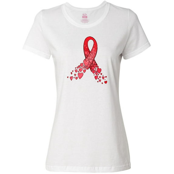 Inktastic Heart Health Awareness Red Ribbon Made of Hearts Women's T-Shirt