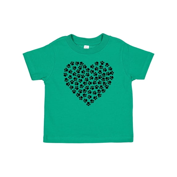 Inktastic Heart Made Of Paws, Dog Paws, Puppy Paws - Black Boys or Girls Baby T-Shirt
