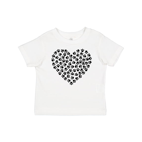 Inktastic Heart Made Of Paws, Dog Paws, Puppy Paws - Black Boys or Girls Baby T-Shirt