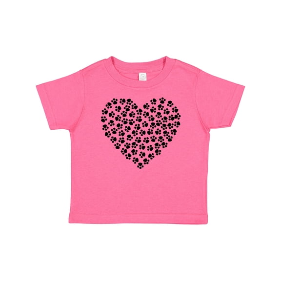 Inktastic Heart Made Of Paws, Dog Paws, Puppy Paws - Black Boys or Girls Baby T-Shirt