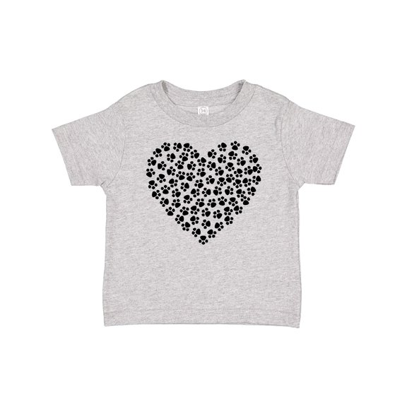 Inktastic Heart Made Of Paws, Dog Paws, Puppy Paws - Black Boys or Girls Baby T-Shirt