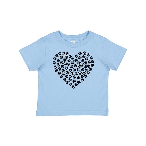 Inktastic Heart Made Of Paws, Dog Paws, Puppy Paws - Black Boys or Girls Baby T-Shirt