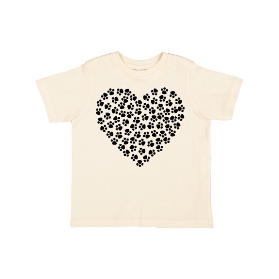 Inktastic Heart Made Of Paws, Dog Paws, Puppy Paws - Black Boys or Girls Toddler T-Shirt
