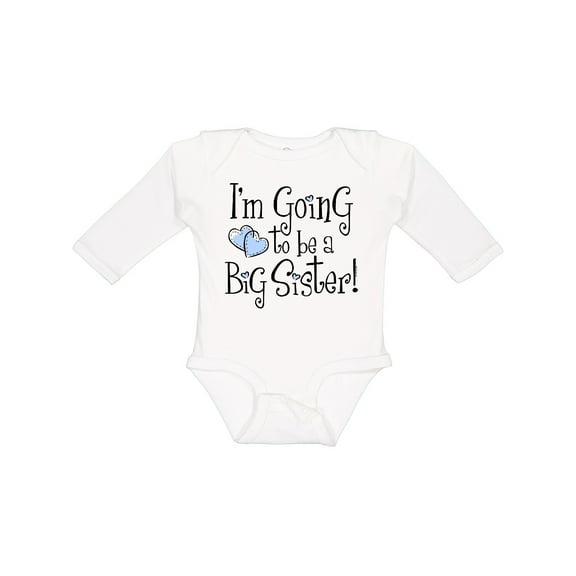 Inktastic Heart New Big Sister Girls Long Sleeve Baby Bodysuit