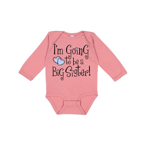 Inktastic Heart New Big Sister Girls Long Sleeve Baby Bodysuit