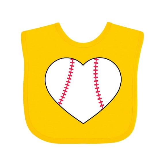 Inktastic Heart Shaped Baseball Boys or Girls Baby Bib