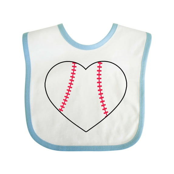 Inktastic Heart Shaped Baseball Boys or Girls Baby Bib