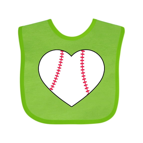 Inktastic Heart Shaped Baseball Boys or Girls Baby Bib