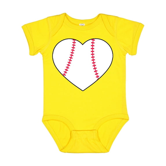 Inktastic Heart Shaped Baseball Boys or Girls Baby Bodysuit