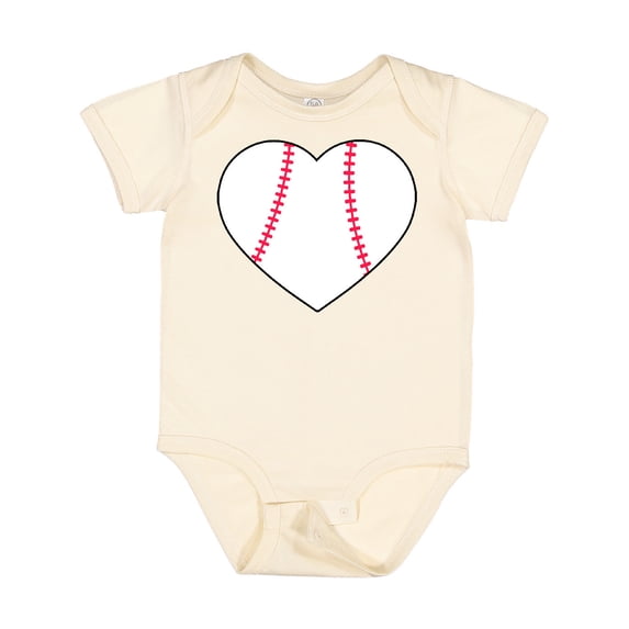 Inktastic Heart Shaped Baseball Boys or Girls Baby Bodysuit
