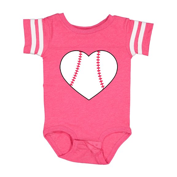 Inktastic Heart Shaped Baseball Boys or Girls Baby Bodysuit
