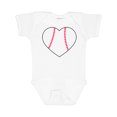 thumbnail image 1 of Inktastic Heart Shaped Baseball Boys or Girls Baby Bodysuit, 1 of 5